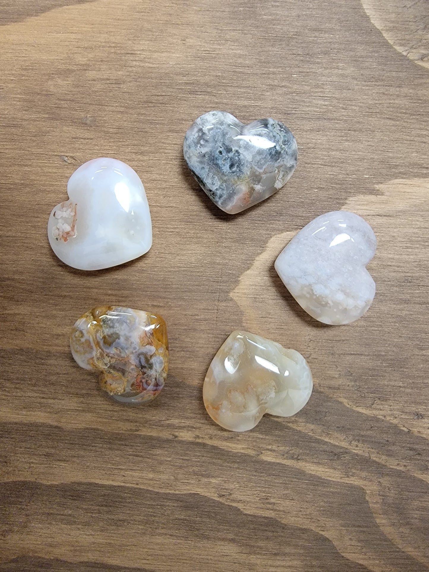 Flower Agate Hearts