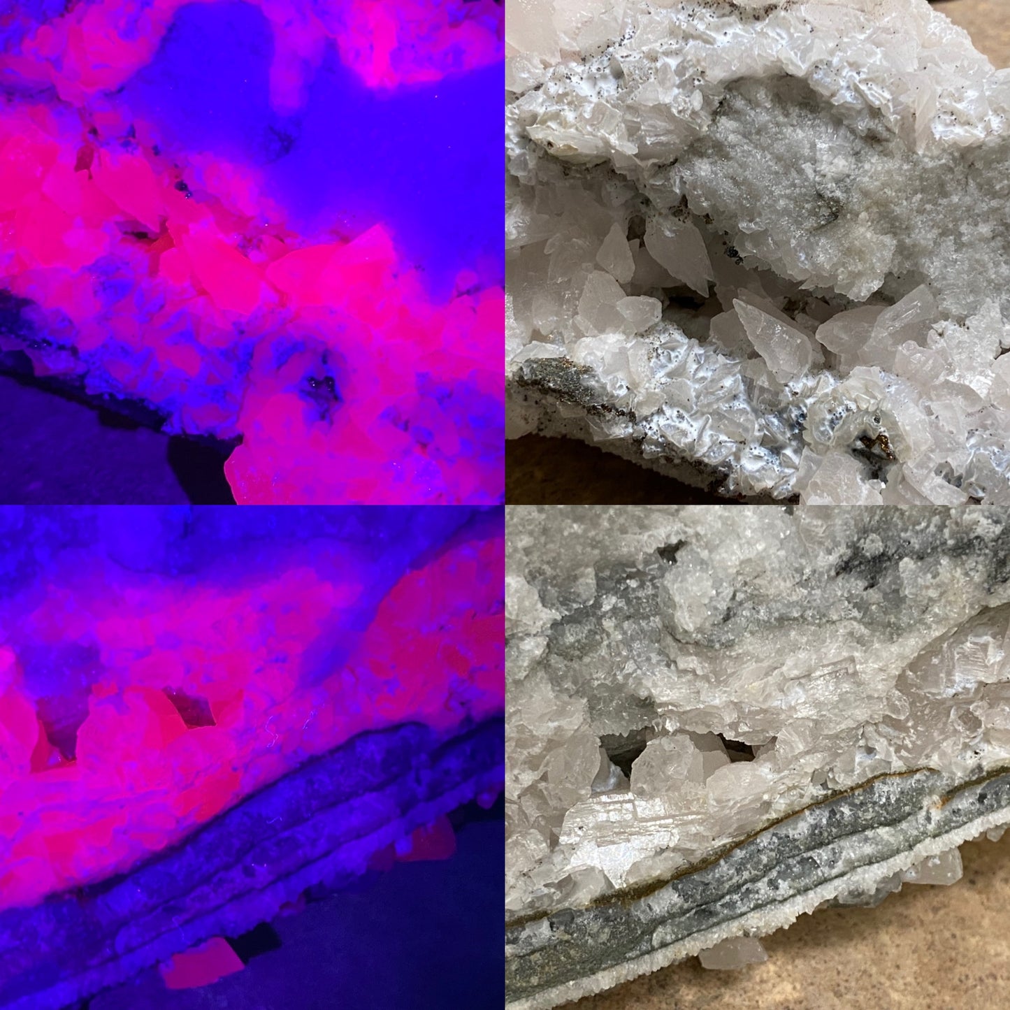 Dog Tooth Calcite with Flourite and Pyrite Inclusions