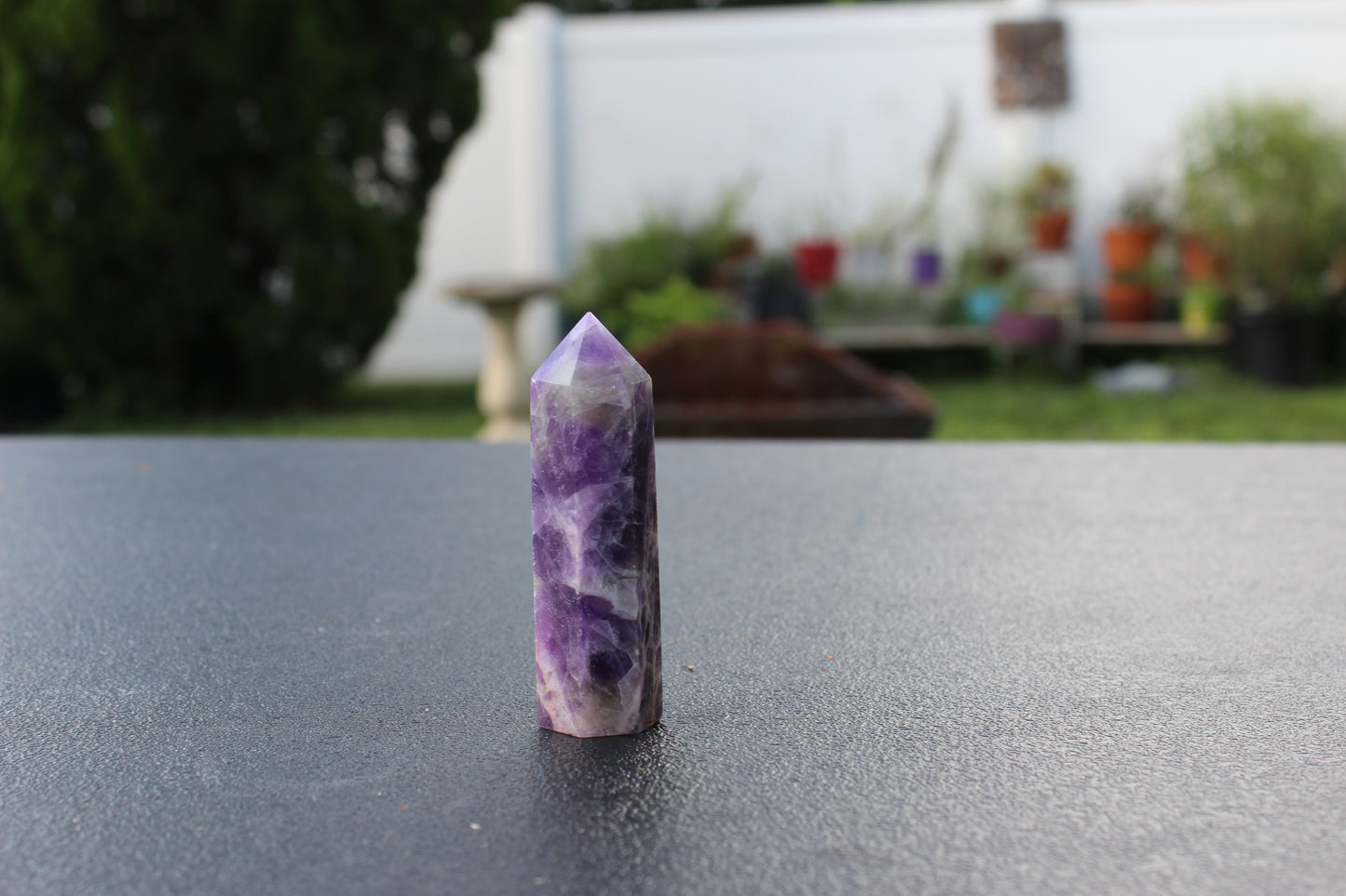 Dream Amethyst Tower with Druzy Inclusions