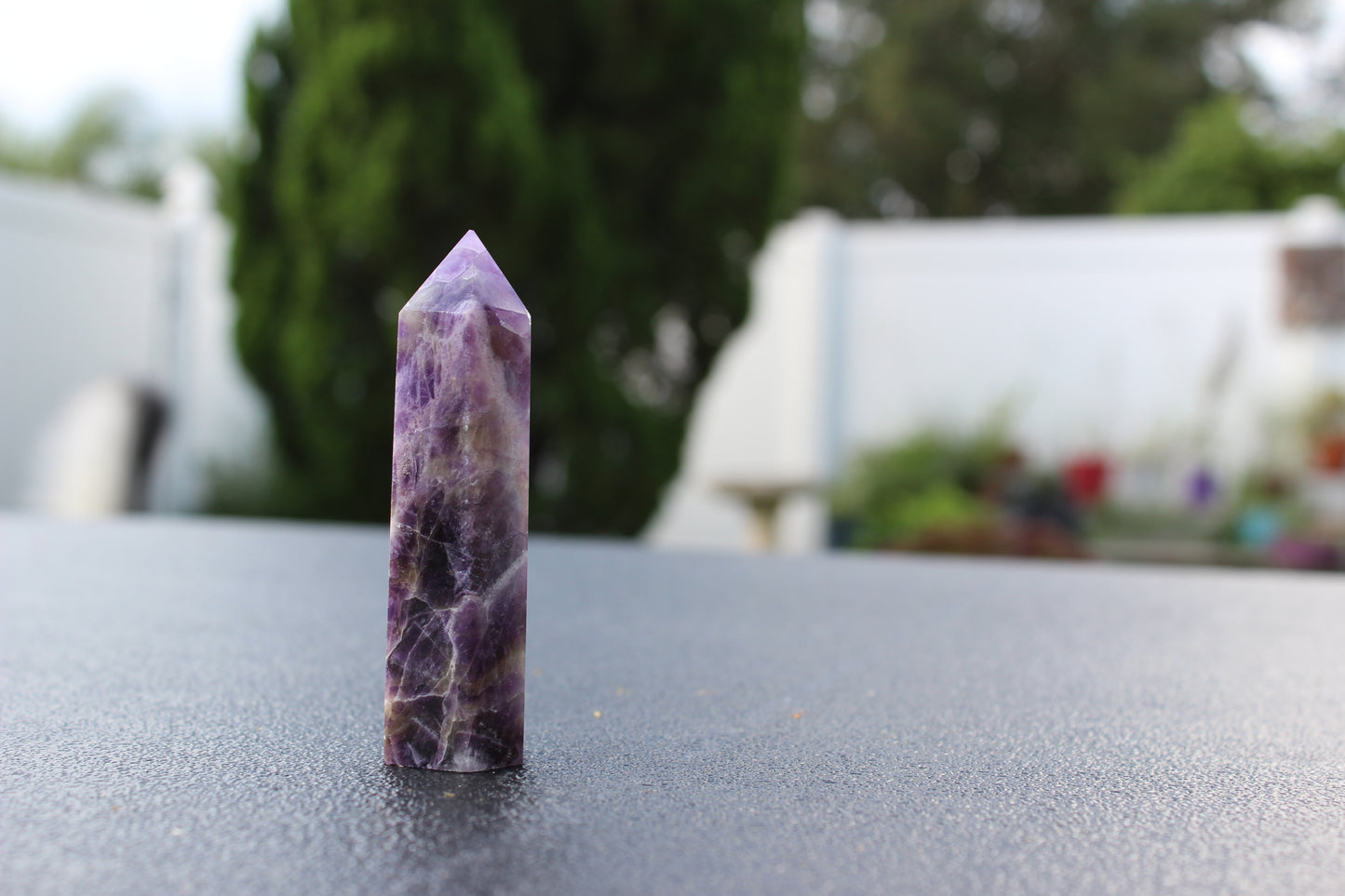 Dream Amethyst Tower with Druzy Inclusions