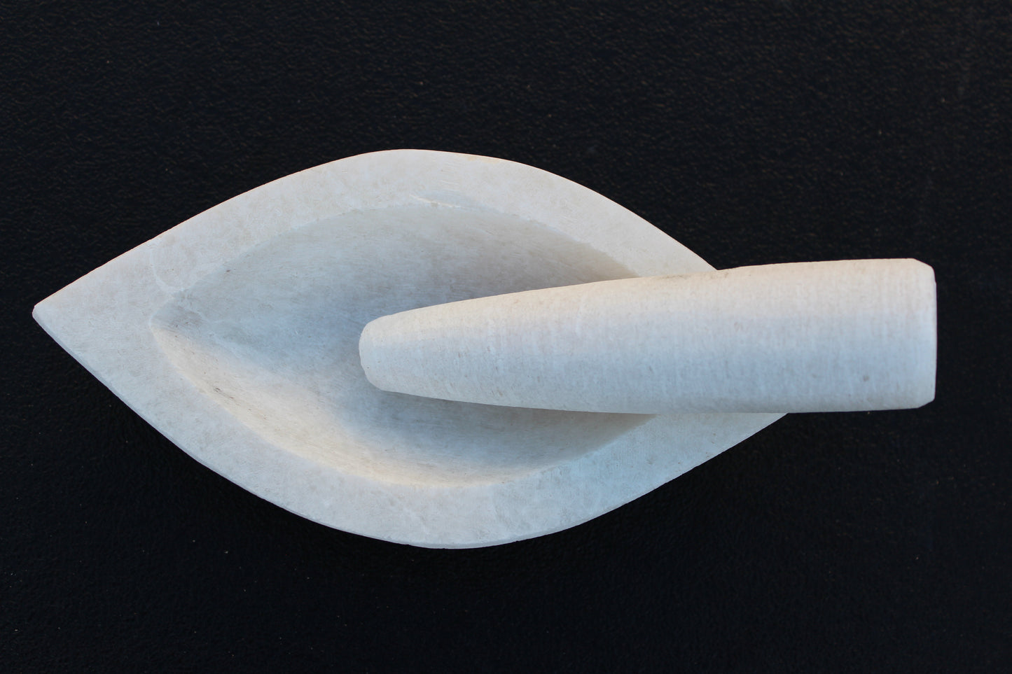 Mortar and Pestle-Marble Oblong White