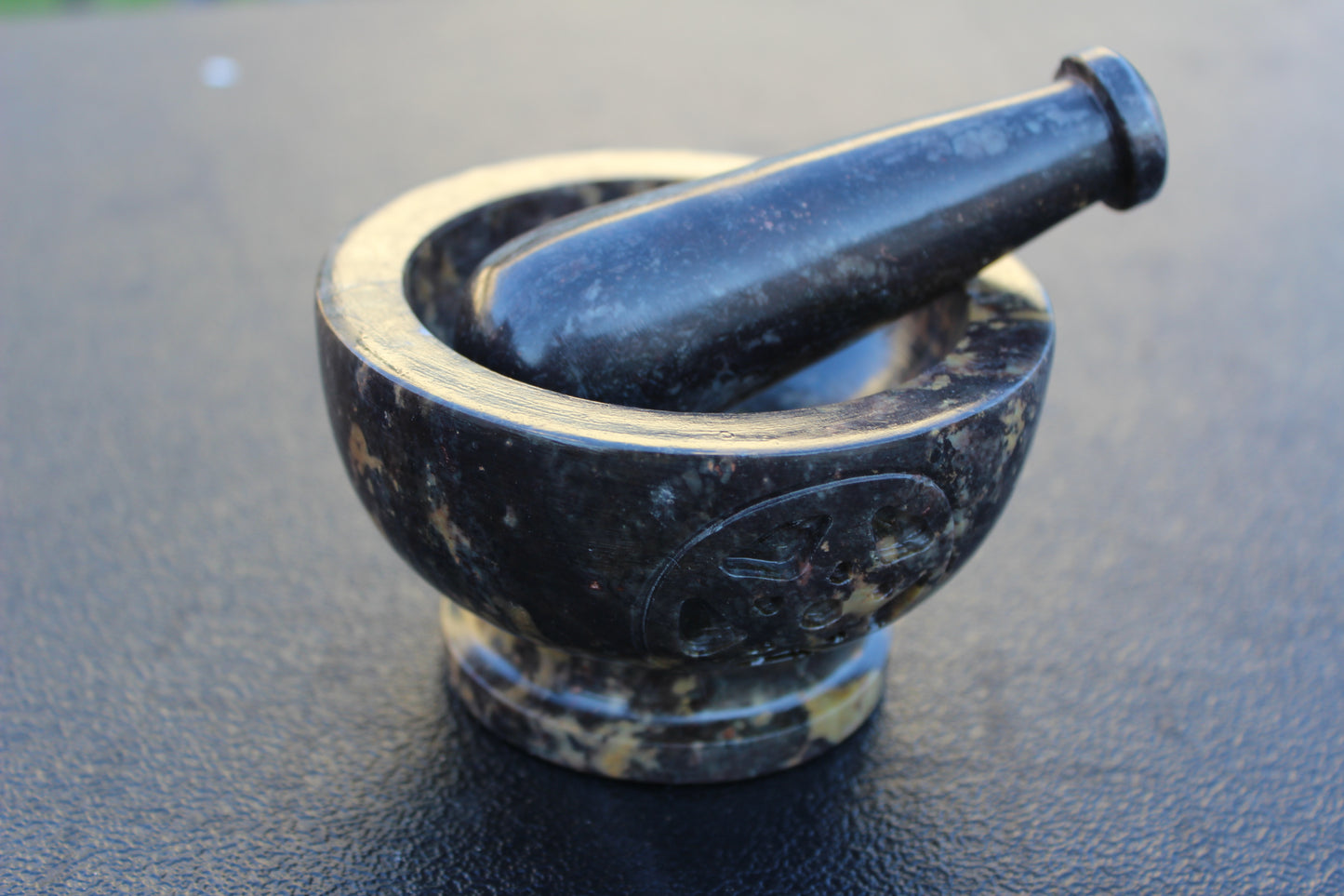 Mortar and Pestle-Soap Stone-Carved Pentacle
