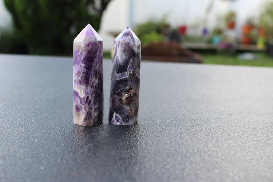 Dream Amethyst Tower with Druzy Inclusions