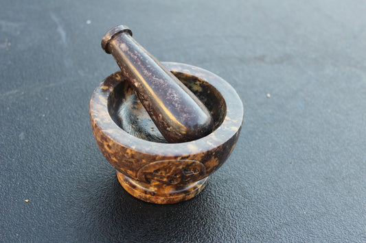 Mortar and Pestle-Soap Stone-Carved Pentacle